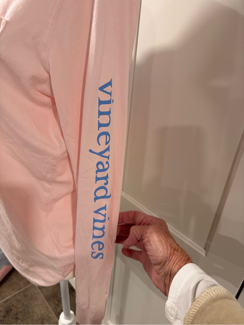 Vineyard Vines Light Pink Long-Sleeve Pocket Tee With Golf Cart - Picture 3 of 5